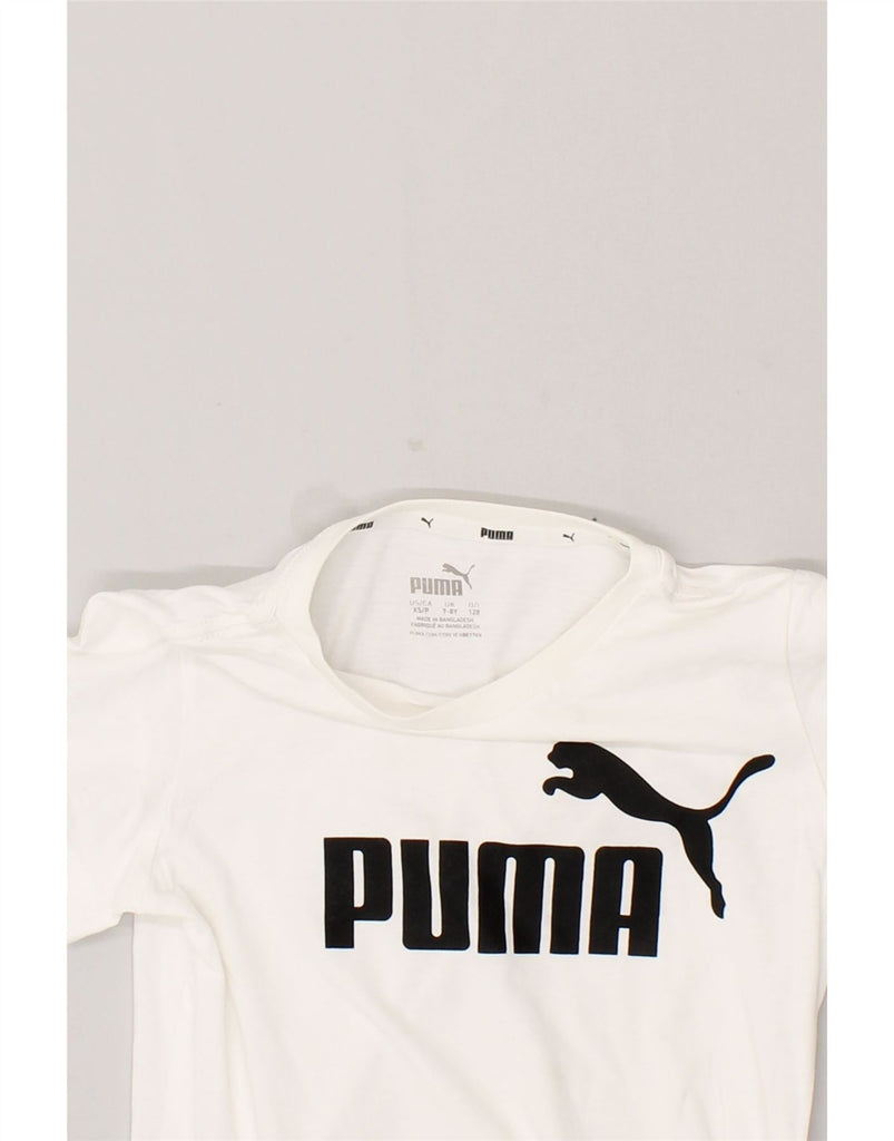 PUMA Boys Graphic T-Shirt Top 7-8 Years White Cotton | Vintage Puma | Thrift | Second-Hand Puma | Used Clothing | Messina Hembry 