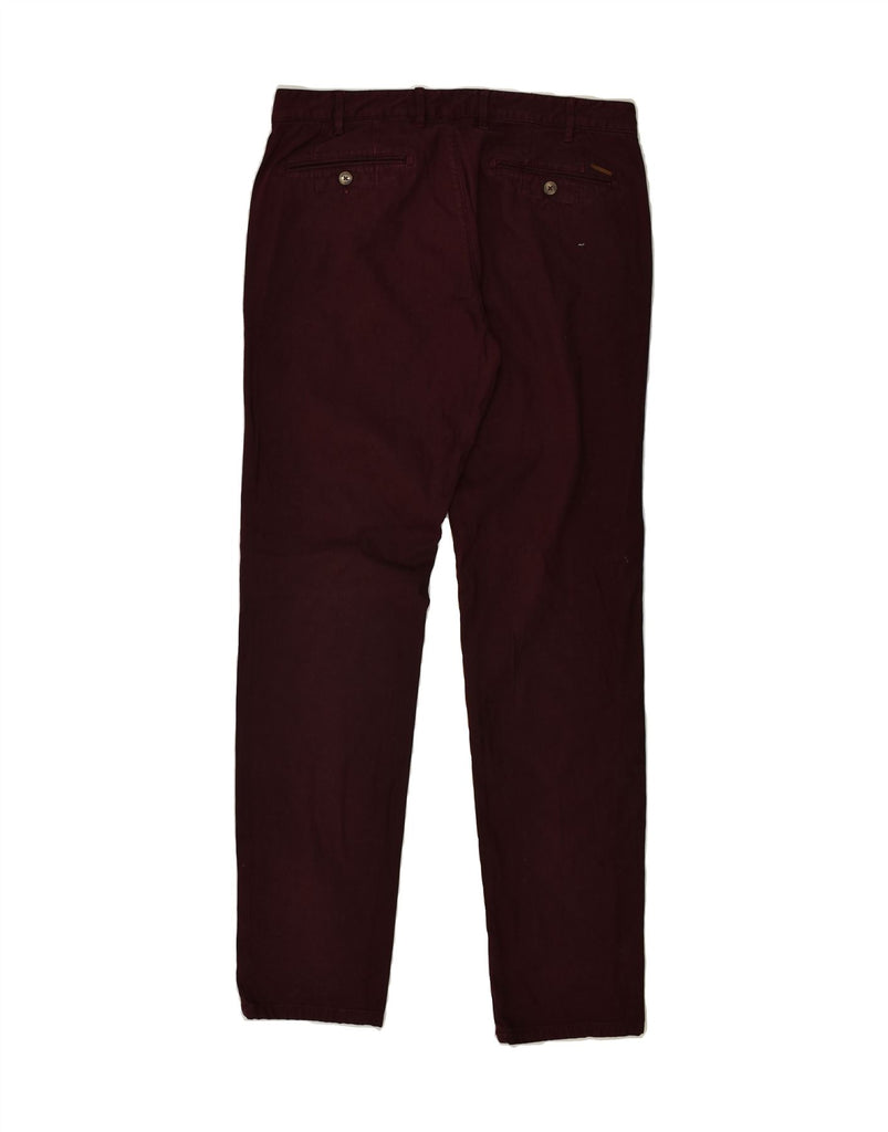 MASSIMO DUTTI Mens Casual Fit Straight Casual Trousers W32 L33 Burgundy | Vintage Massimo Dutti | Thrift | Second-Hand Massimo Dutti | Used Clothing | Messina Hembry 