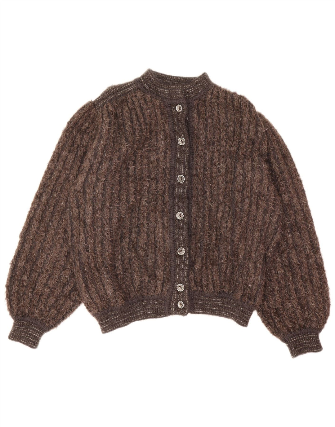 Mariedda Womens Cardigan Sweater IT 46 Large Brown Striped