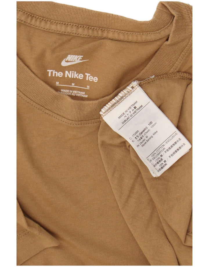 Nike Mens T-Shirt Top Medium Beige Cotton