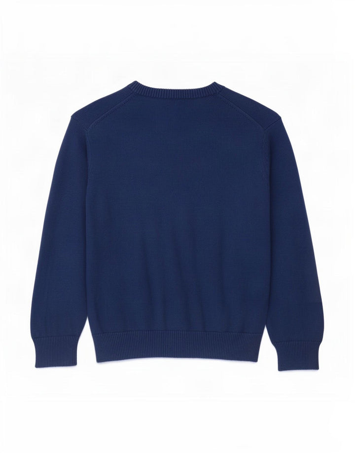 Gant Boys V-Neck Jumper Sweater 7-8 Years Blue Cotton