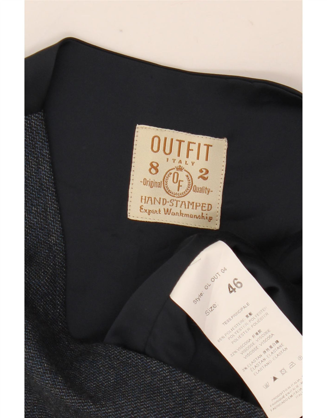 Vintage Mens Waistcoat IT 46 Small Navy Blue Check Polyester