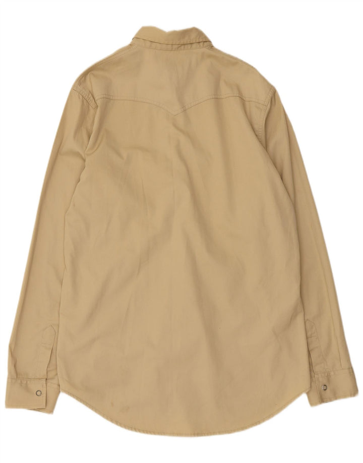 Calvin Klein Mens Regular Fit Shirt XL Beige Polyester