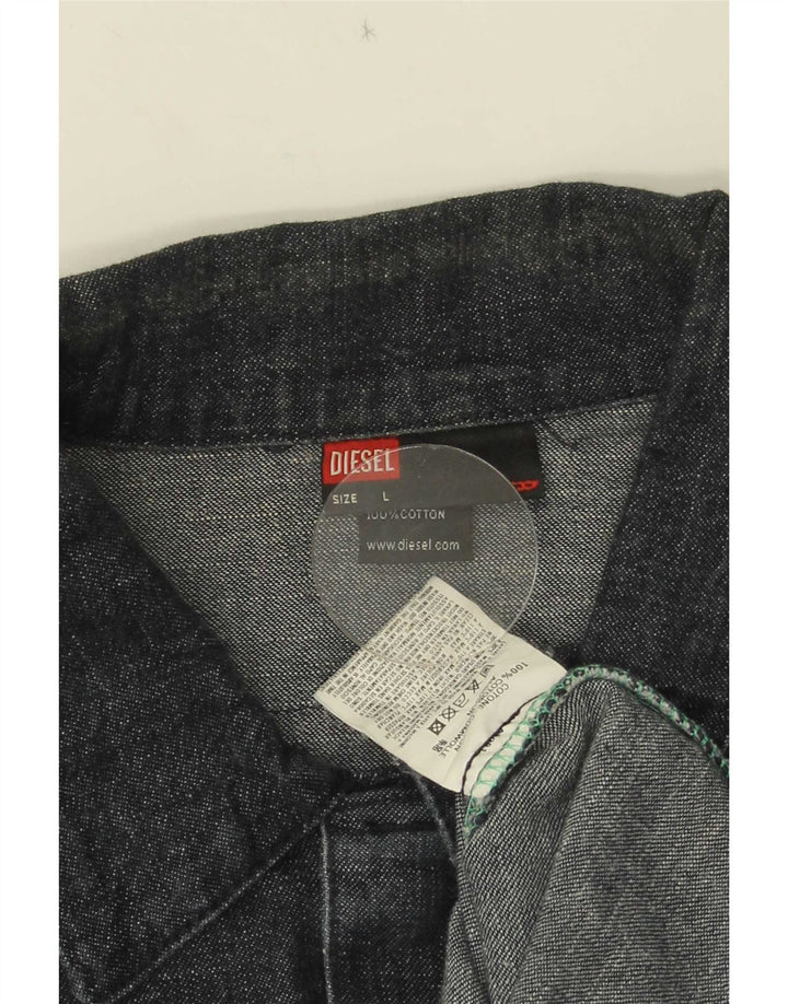 Diesel Mens Denim Jacket UK 40 Large Navy Blue Cotton