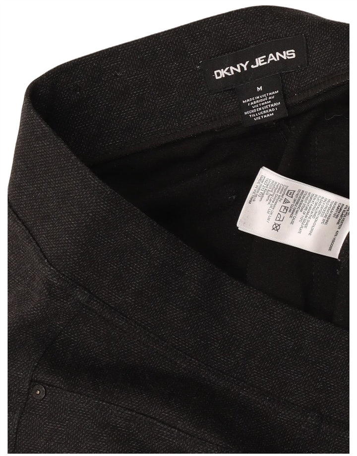 Dkny Womens Skinny Casual Trousers Medium W30 L28 Grey Check Polyester
