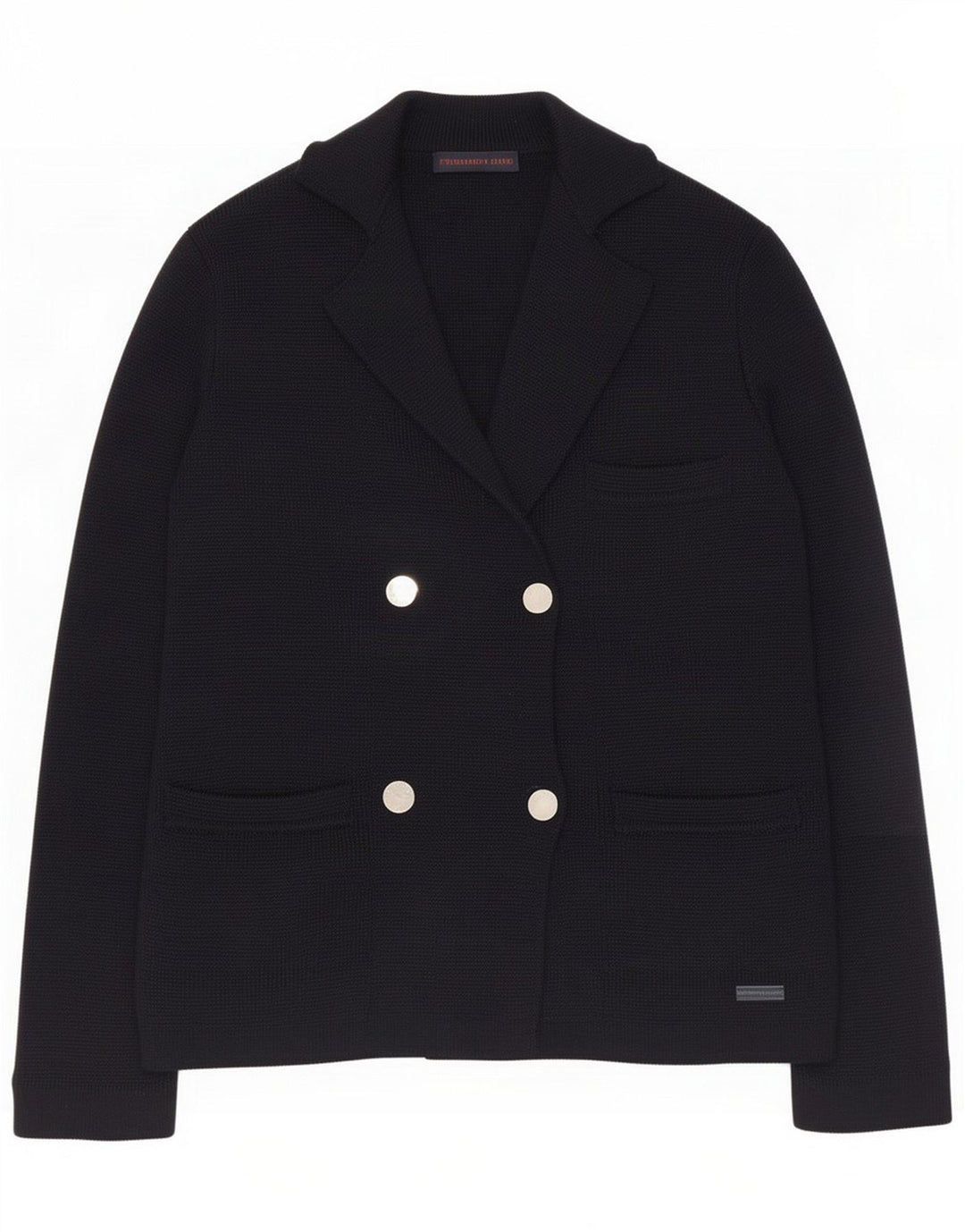 Trussardi Mens Double Breasted Knit Blazer Jacket UK 36 Small Navy Blue