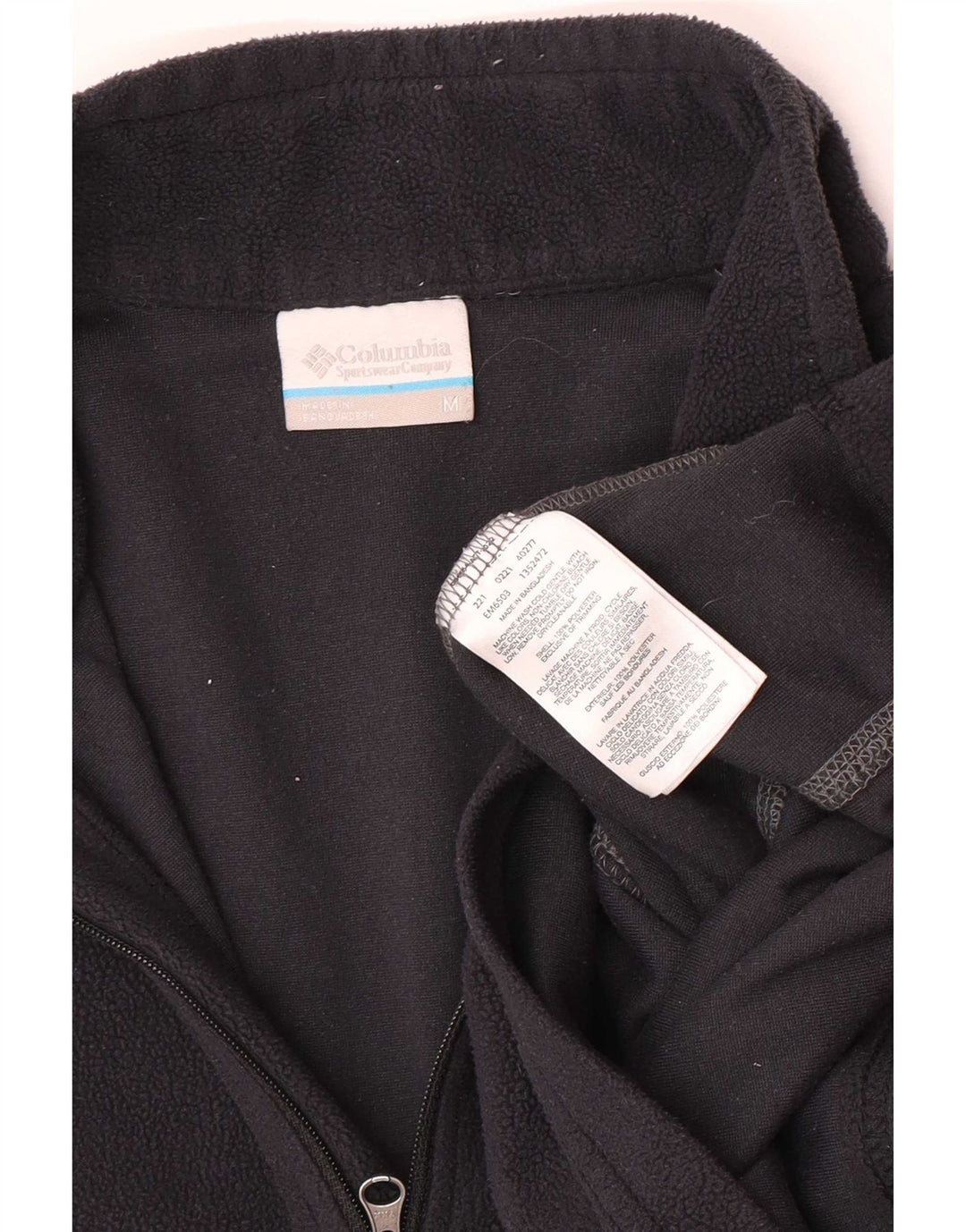 Columbia Mens Zip Neck Fleece Jumper Medium Black Polyester