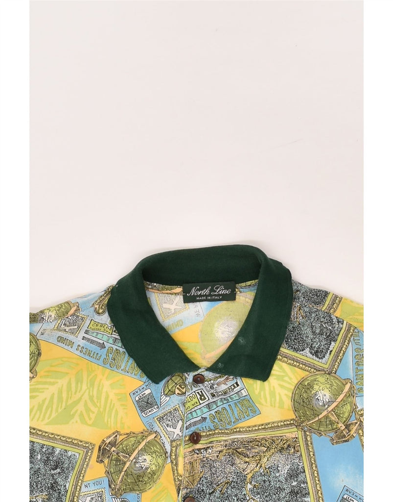 VINTAGE Mens Polo Shirt Large Yellow Patchwork | Vintage Vintage | Thrift | Second-Hand Vintage | Used Clothing | Messina Hembry 