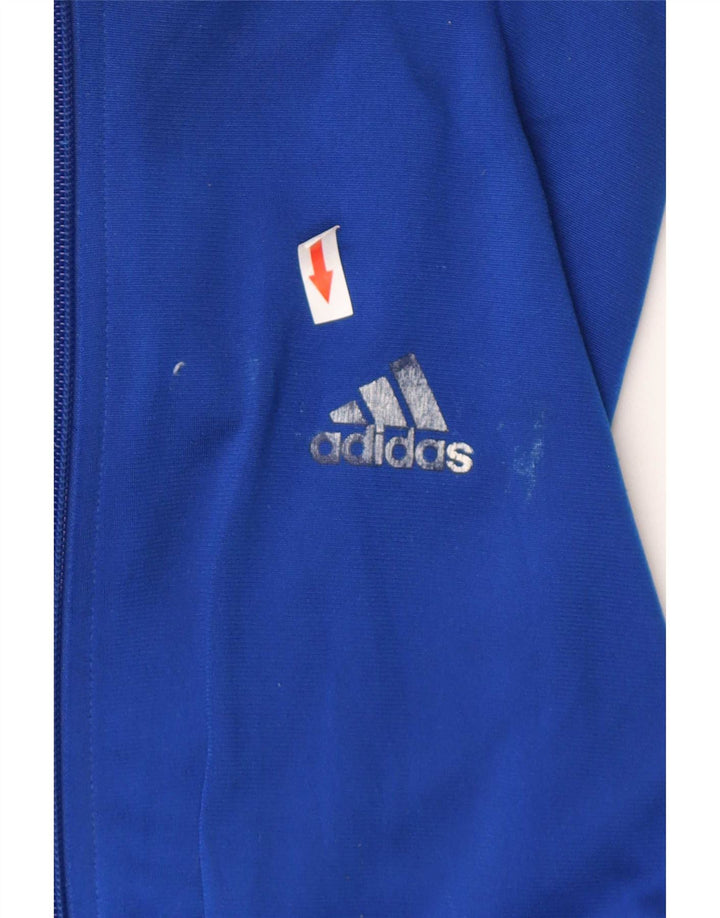 Adidas Mens Tracksuit Top Jacket UK 40/42 Medium Blue Colourblock Polyester