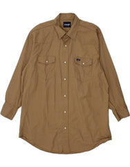 WRANGLER Mens Tall Shirt 2XL Brown Cotton