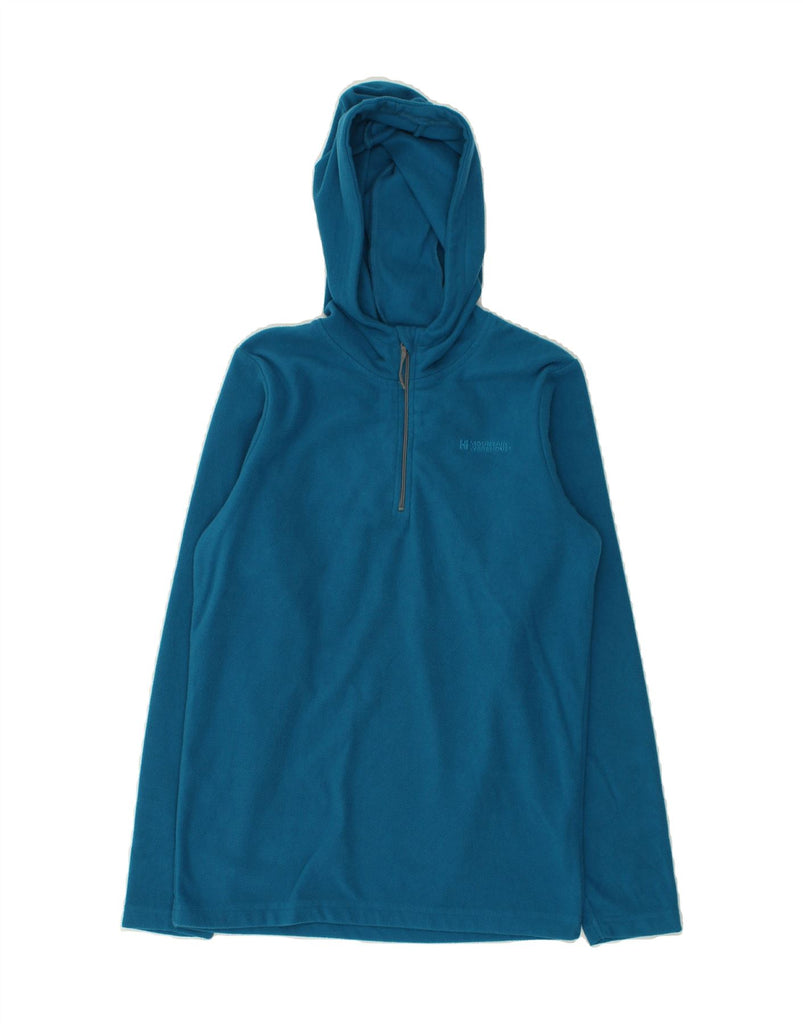 MOUNTAIN WAREHOUSE Boys Hooded Zip Neck Fleece Jumper 12-13 Years Blue | Vintage Mountain Warehouse | Thrift | Second-Hand Mountain Warehouse | Used Clothing | Messina Hembry 