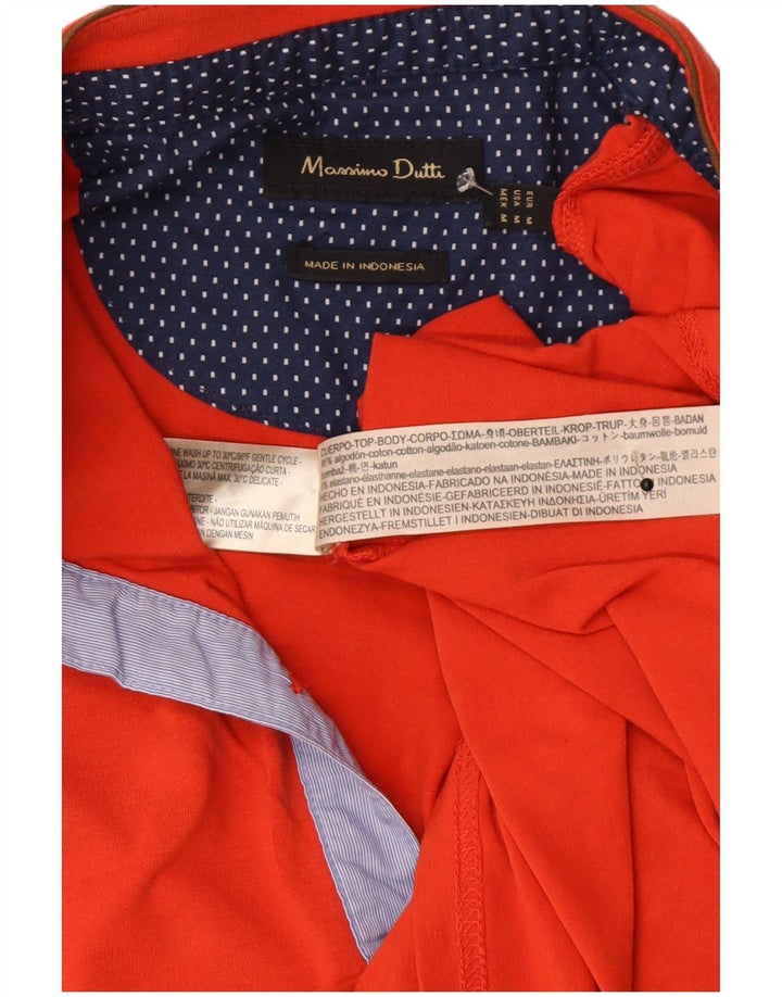 Massimo Dutti Mens Polo Shirt Medium Red Cotton