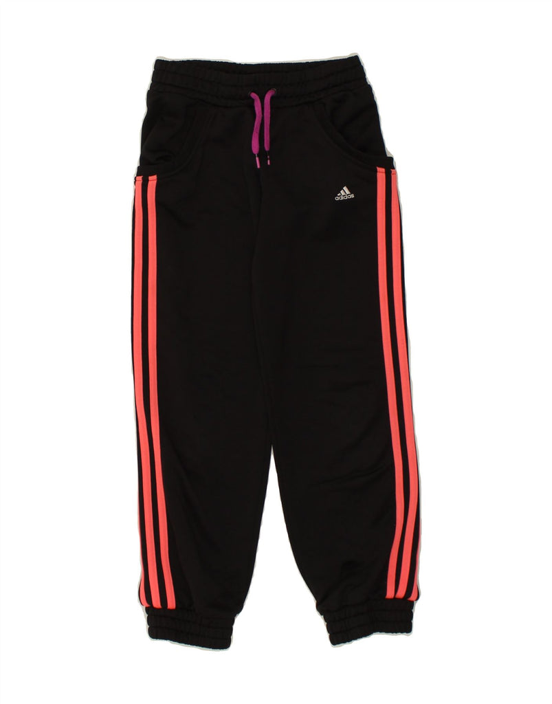 ADIDAS Girls Tracksuit Trousers Joggers 9-10 Years Black Polyester | Vintage Adidas | Thrift | Second-Hand Adidas | Used Clothing | Messina Hembry 