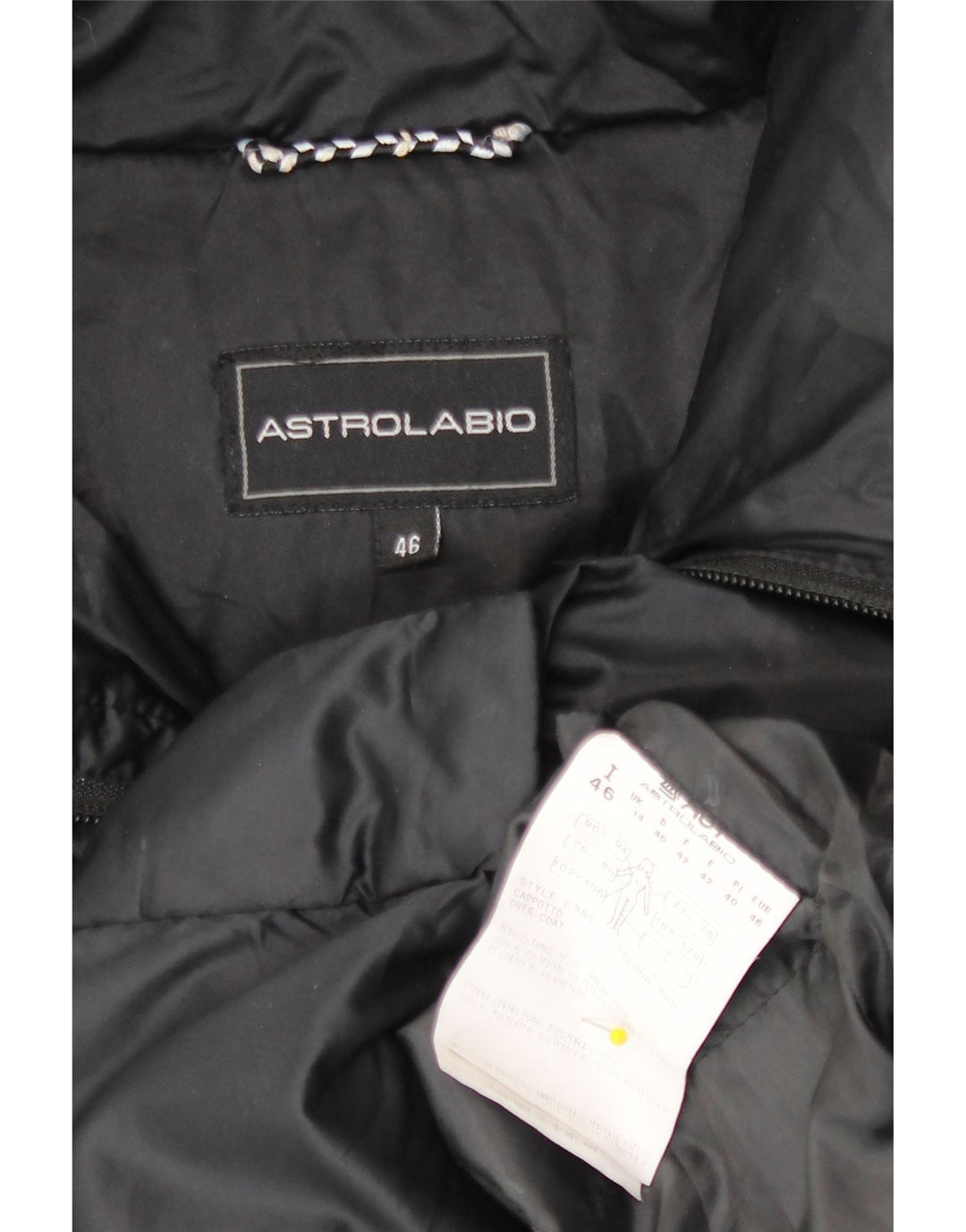 Astrolabio Womens Hooded Padded Jacket UK 14 Large  Black Polyester