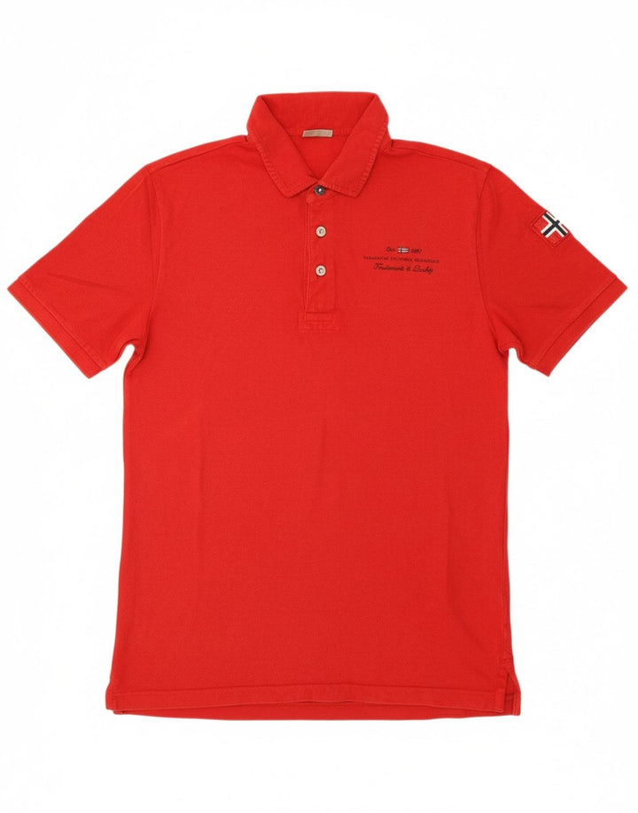 NAPAPIJRI Mens Polo Shirt Medium Red Cotton