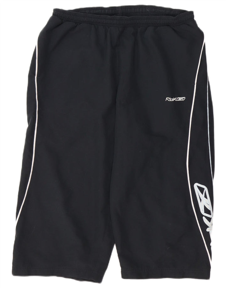REEBOK Mens Graphic Bermuda Sport Shorts IT 50 Large  Black Polyester