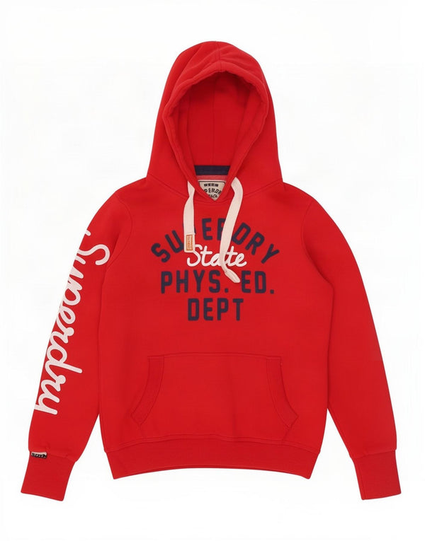 Superdry Mens Graphic Hoodie Jumper Large Red Cotton