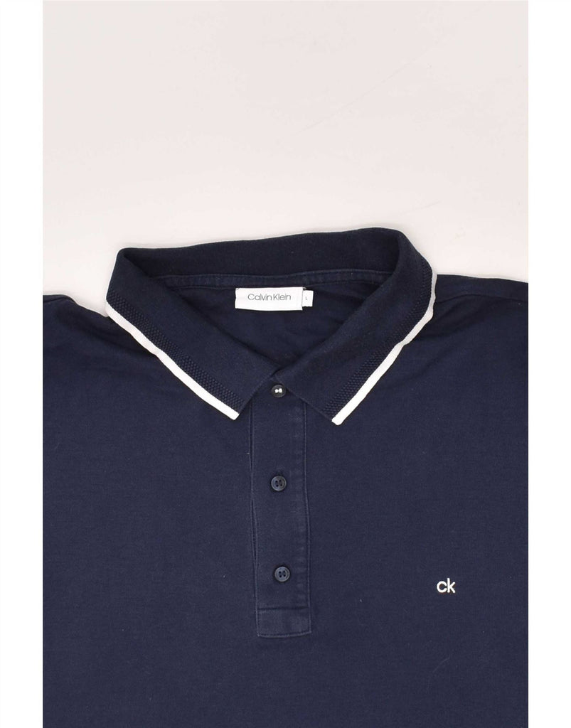 CALVIN KLEIN Mens Polo Shirt Large Navy Blue Cotton Vintage Calvin Klein and Second-Hand Calvin Klein from Messina Hembry 