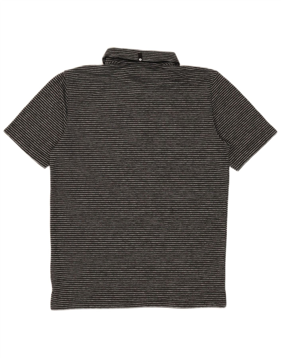 Puma Mens Polo Shirt Small Black Pinstripe Polyester
