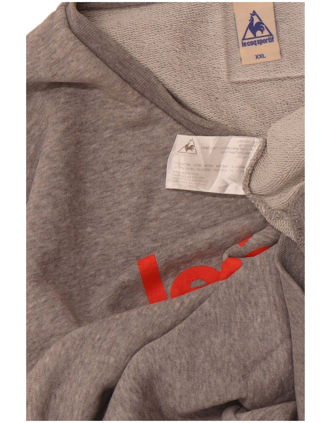 LE COQ SPORTIF Mens Graphic Sweatshirt Jumper 2XL Grey Cotton