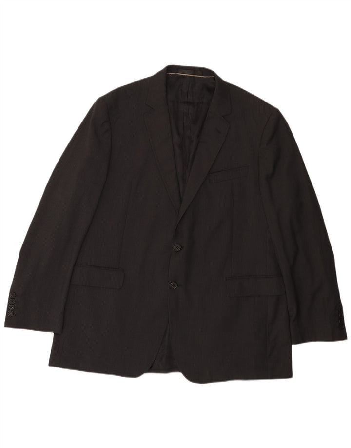 MARKS & SPENCER Mens 2 Button Blazer Jacket UK 38 Medium Black Pinstripe