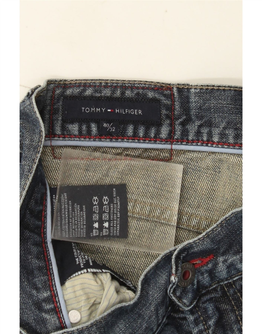 Tommy Hilfiger Mens Straight Jeans W40 L32 Blue Cotton