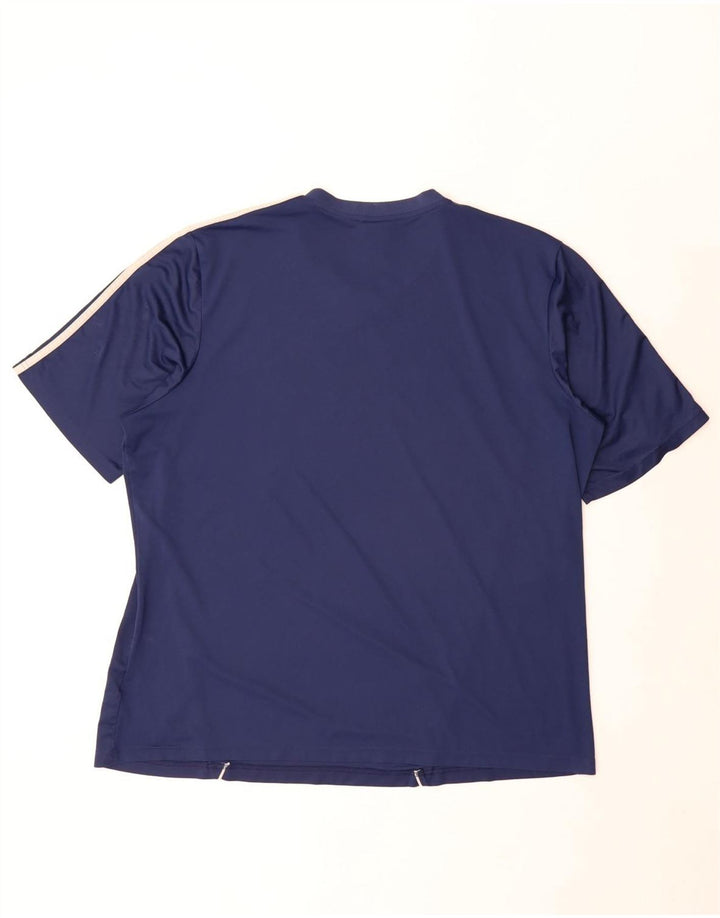 Adidas Mens T-Shirt Top 2XL Navy Blue Polyester