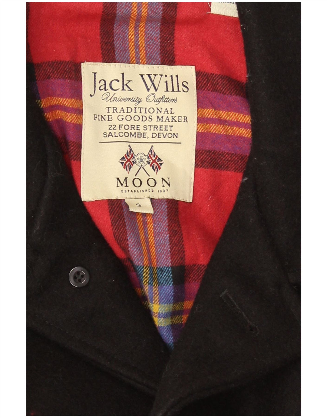 Jack Wills Mens 3 Button Blazer Jacket UK 36 Small Black Wool