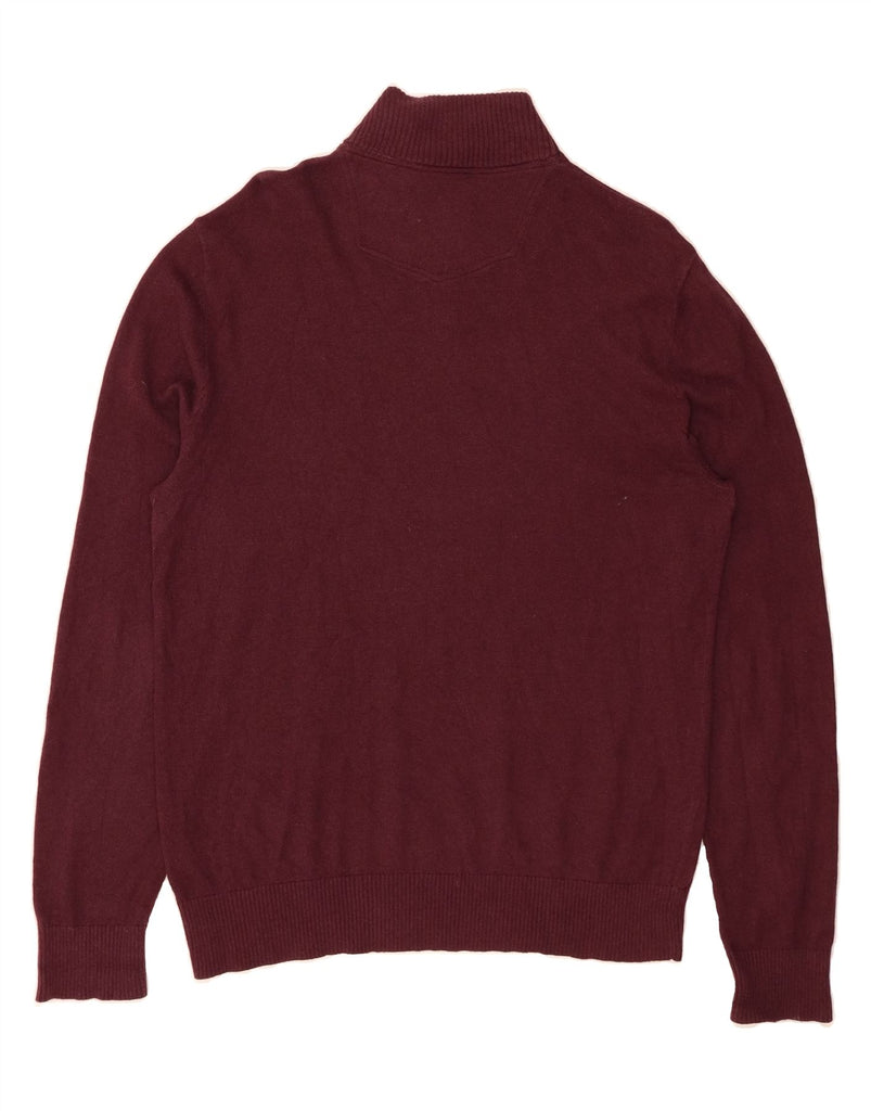 FAT FACE Mens Zip Neck Jumper Sweater Medium Burgundy Cotton Vintage Fat Face and Second-Hand Fat Face from Messina Hembry 
