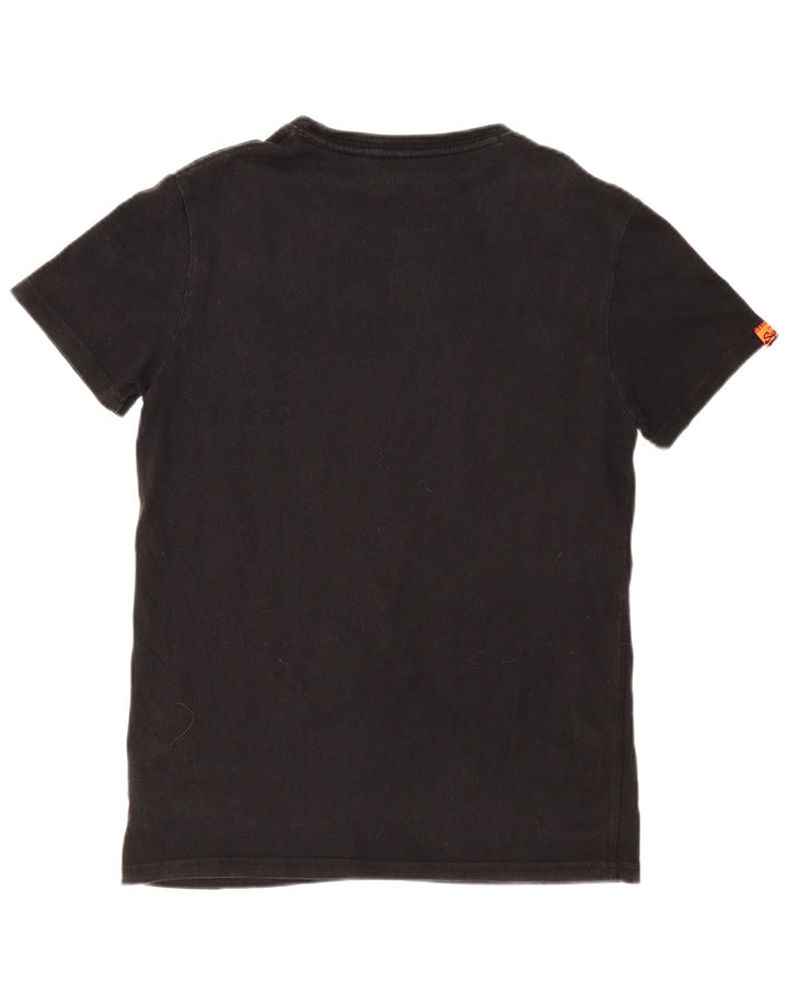 SUPERDRY Mens Graphic T-Shirt Top Medium Black Cotton