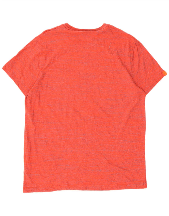 Superdry Mens T-Shirt Top 2XL Orange Flecked Cotton