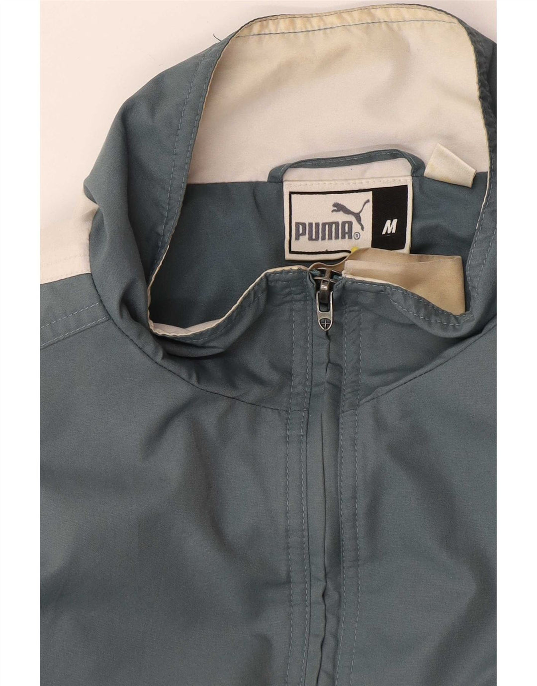 Puma Mens Loose Fit Anorak Jacket UK 38 Medium Blue Colourblock