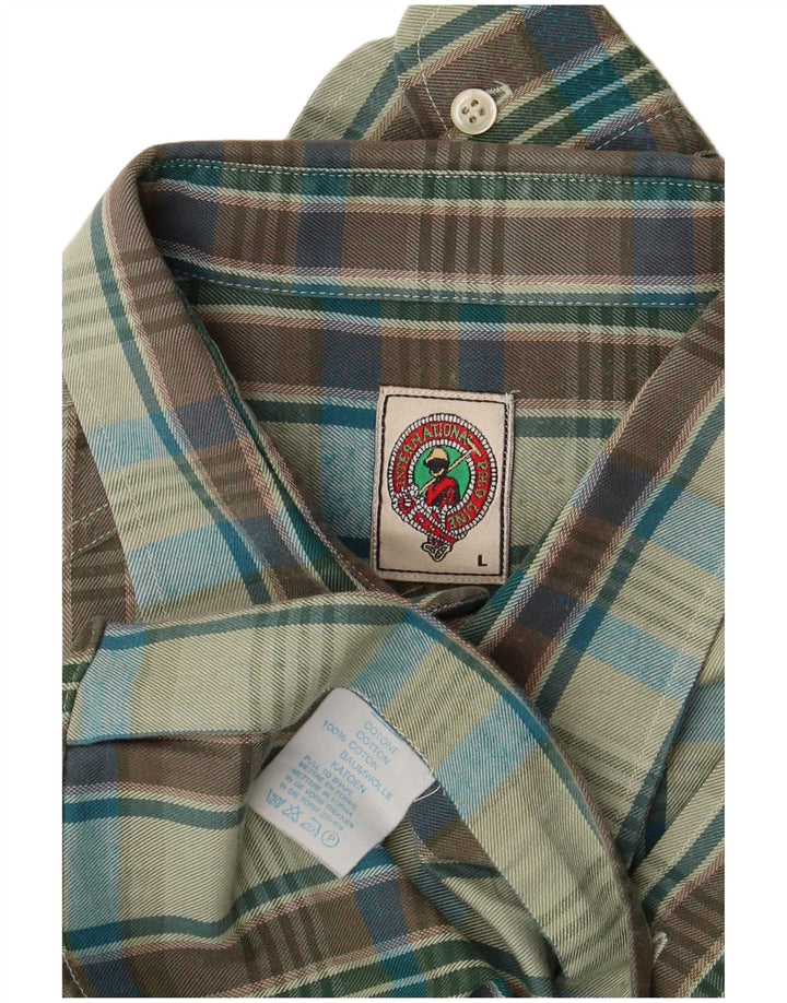 Vintage Mens Flannel Shirt Large Multicoloured Check Cotton