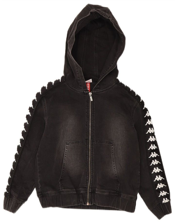 Kappa Boys Graphic Hooded Denim Jacket 7-8 Years Grey