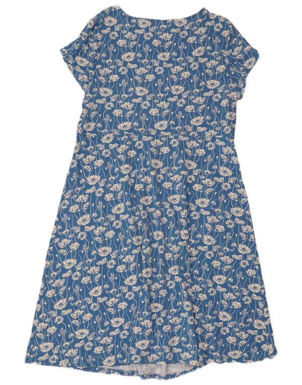 Seasalt Womens A-Line Dress UK 18 XL Blue Floral