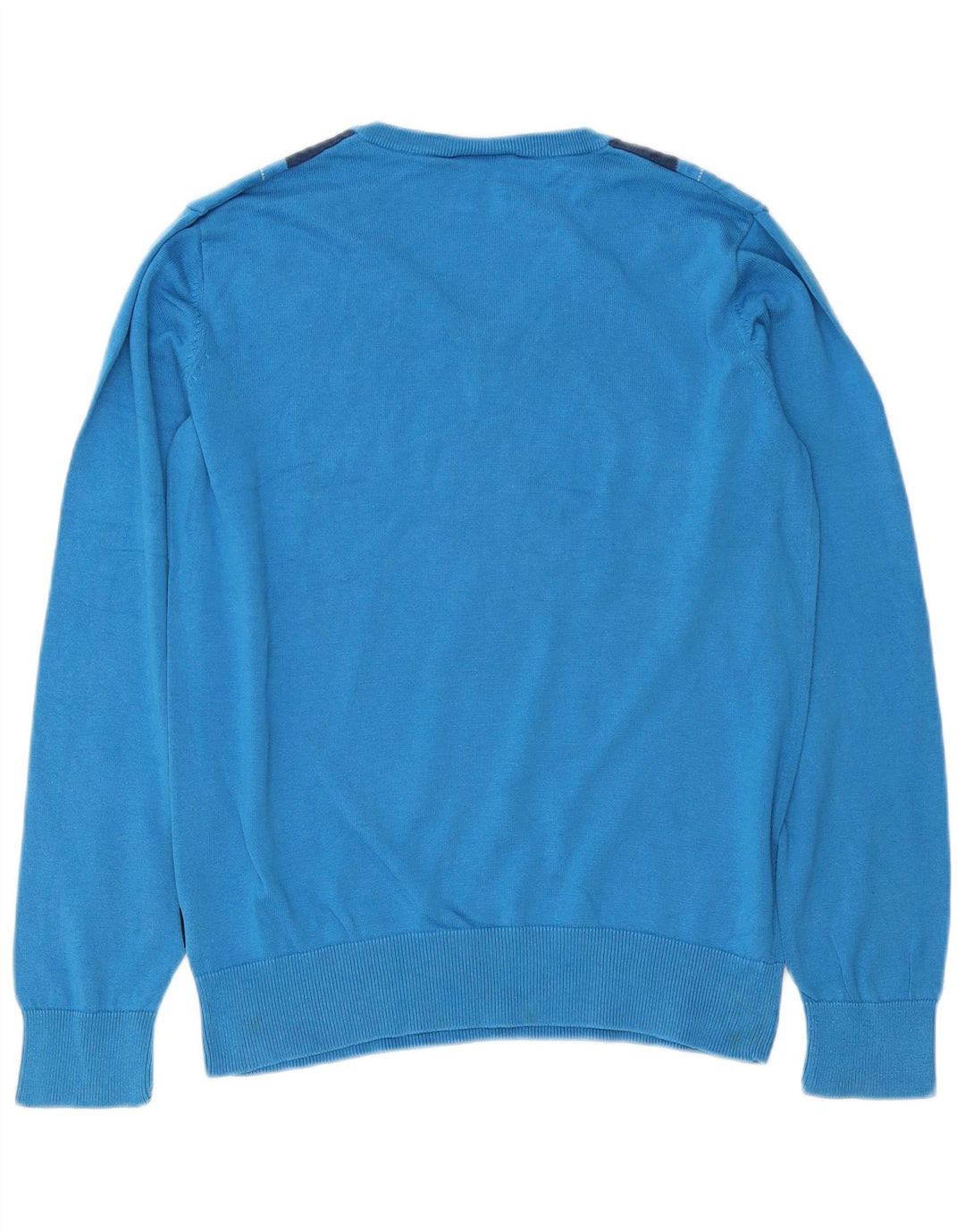 Peak Performance Mens V-Neck Jumper Sweater Medium Blue Argyle/Diamond
