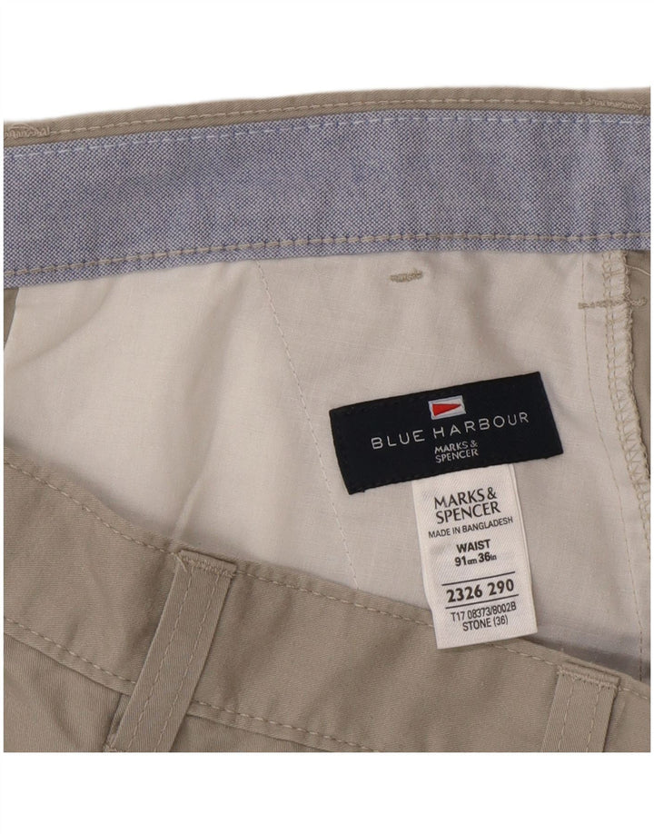 Marks & Spencer Mens Blue Harbour Chino Shorts W36 Large Grey Cotton