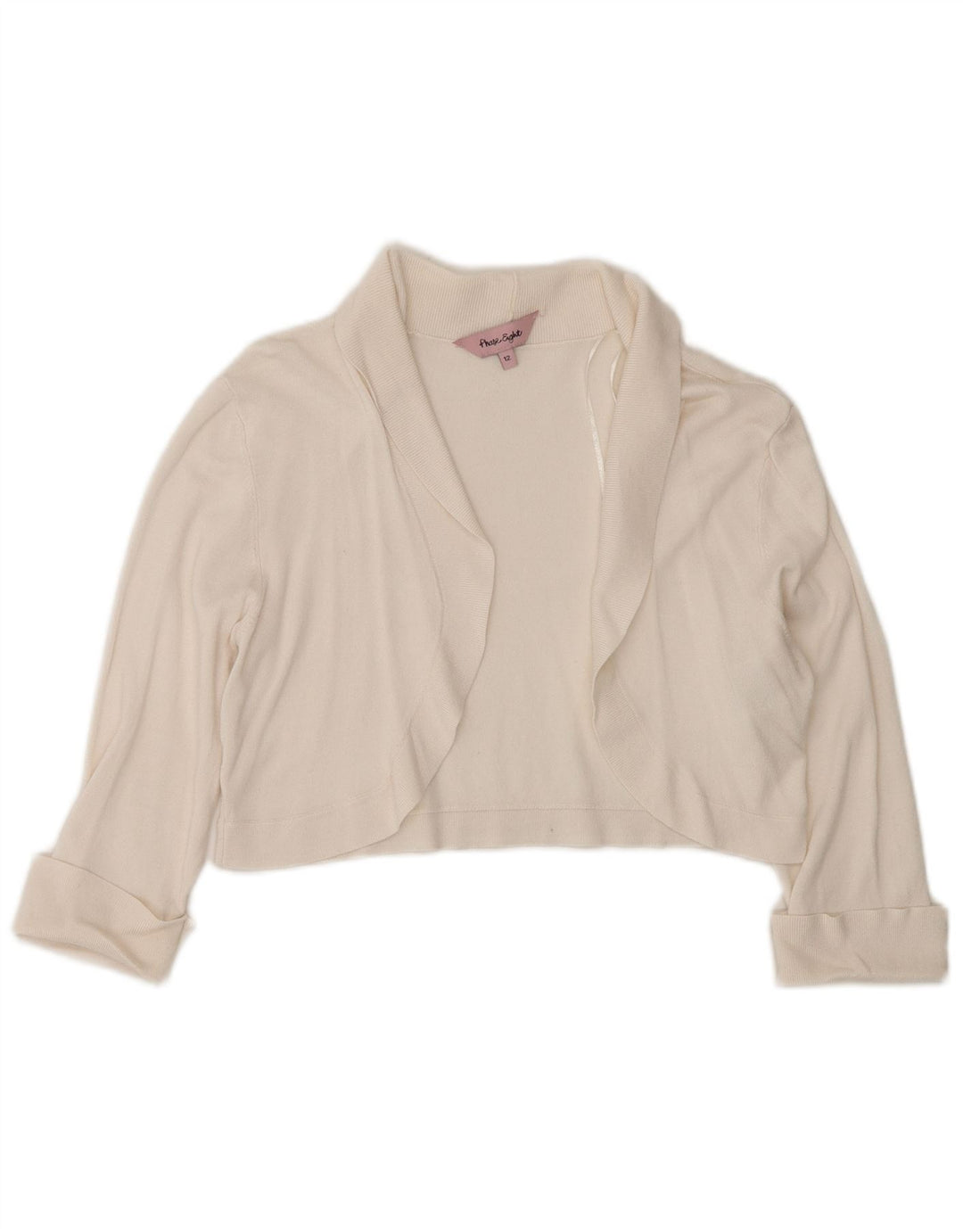 Phase Eight Womens 3/4 Sleeve Open Bolero Jumper UK 12 Medium White Viscose