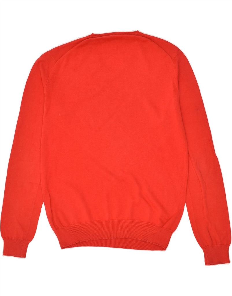 LACOSTE Boys V-Neck Jumper Sweater 13-14 Years Red Cotton | Vintage Lacoste | Thrift | Second-Hand Lacoste | Used Clothing | Messina Hembry 