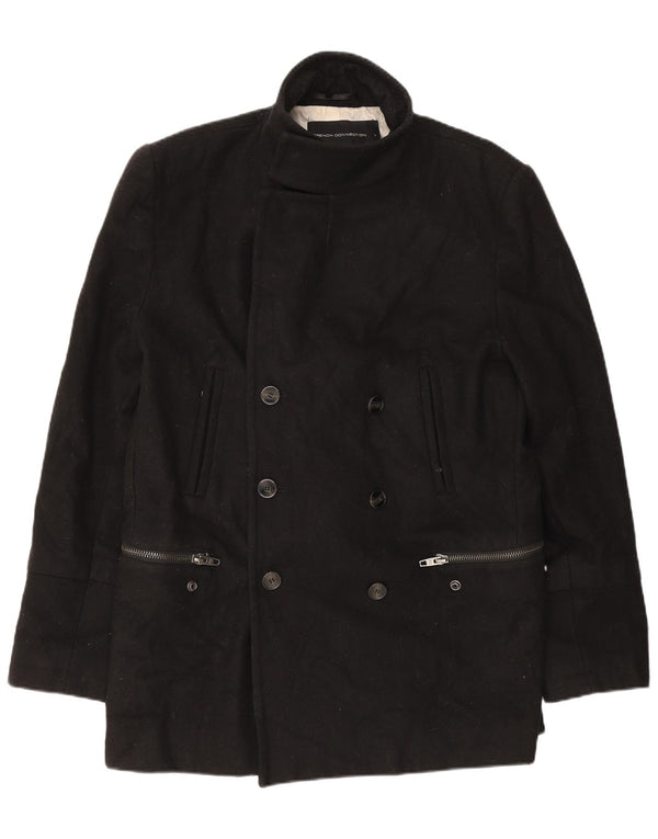 French Connection Mens Pea Coat UK 40 Large Black
