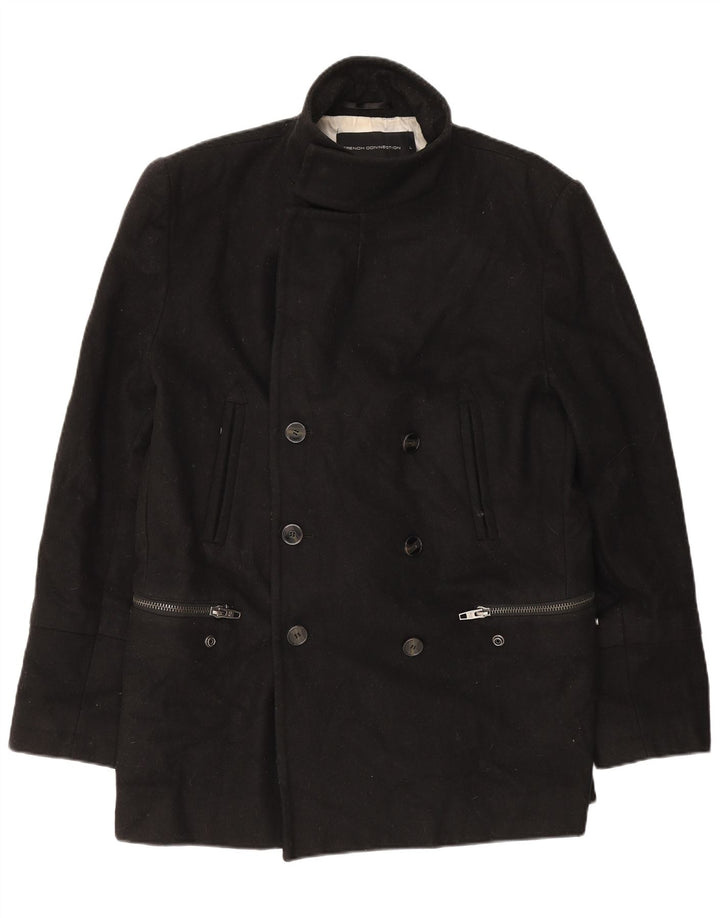 French Connection Mens Pea Coat UK 40 Large Black