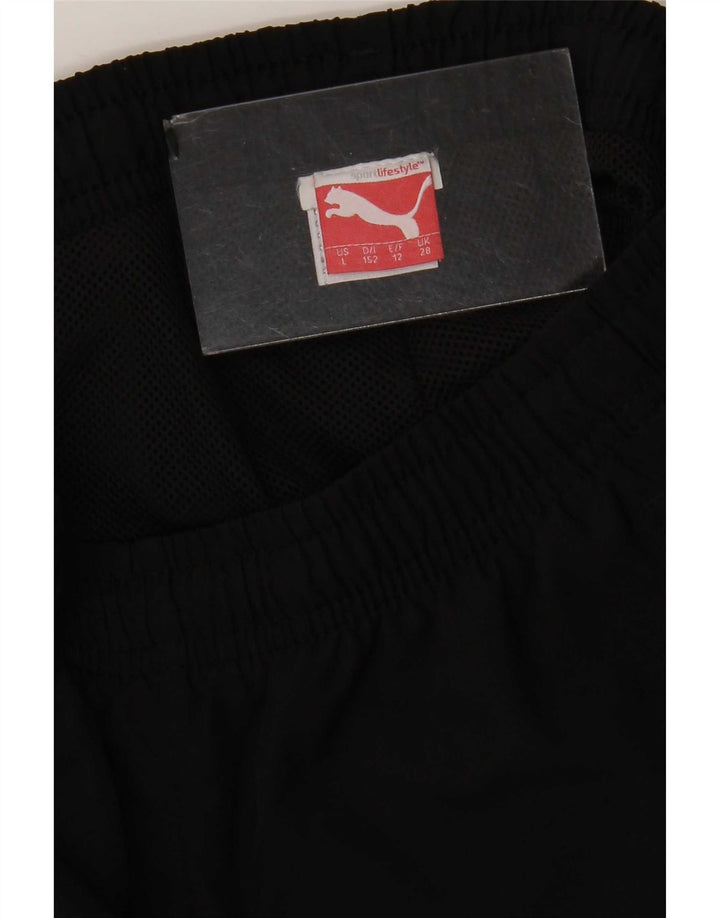 Puma Boys Graphic Capri Tracksuit Trousers 11-12 Years Black