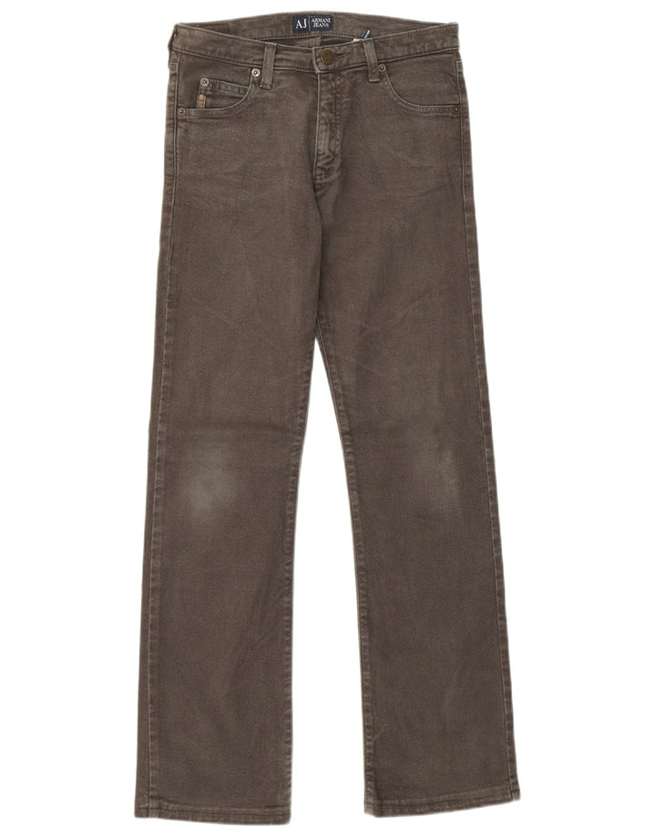 ARMANI Womens Straight Jeans W26 L29  Khaki Cotton