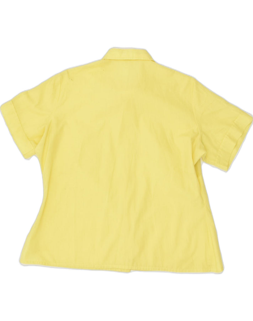 VINTAGE Womens Short Sleeve Shirt UK 18 XL Yellow Polyester | Vintage Vintage | Thrift | Second-Hand Vintage | Used Clothing | Messina Hembry 