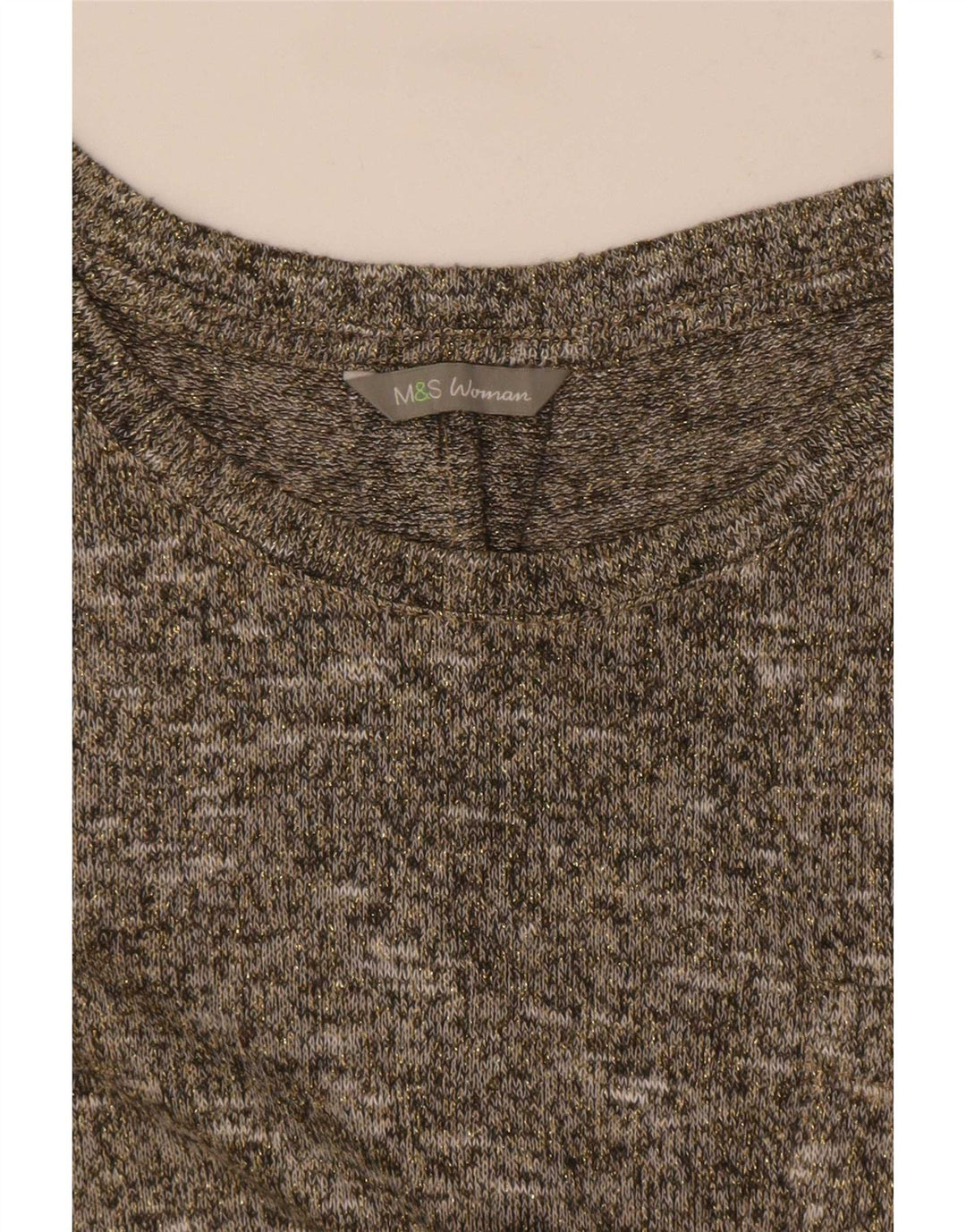 Marks & Spencer Womens T-Shirt Top UK 14 Medium Grey Flecked