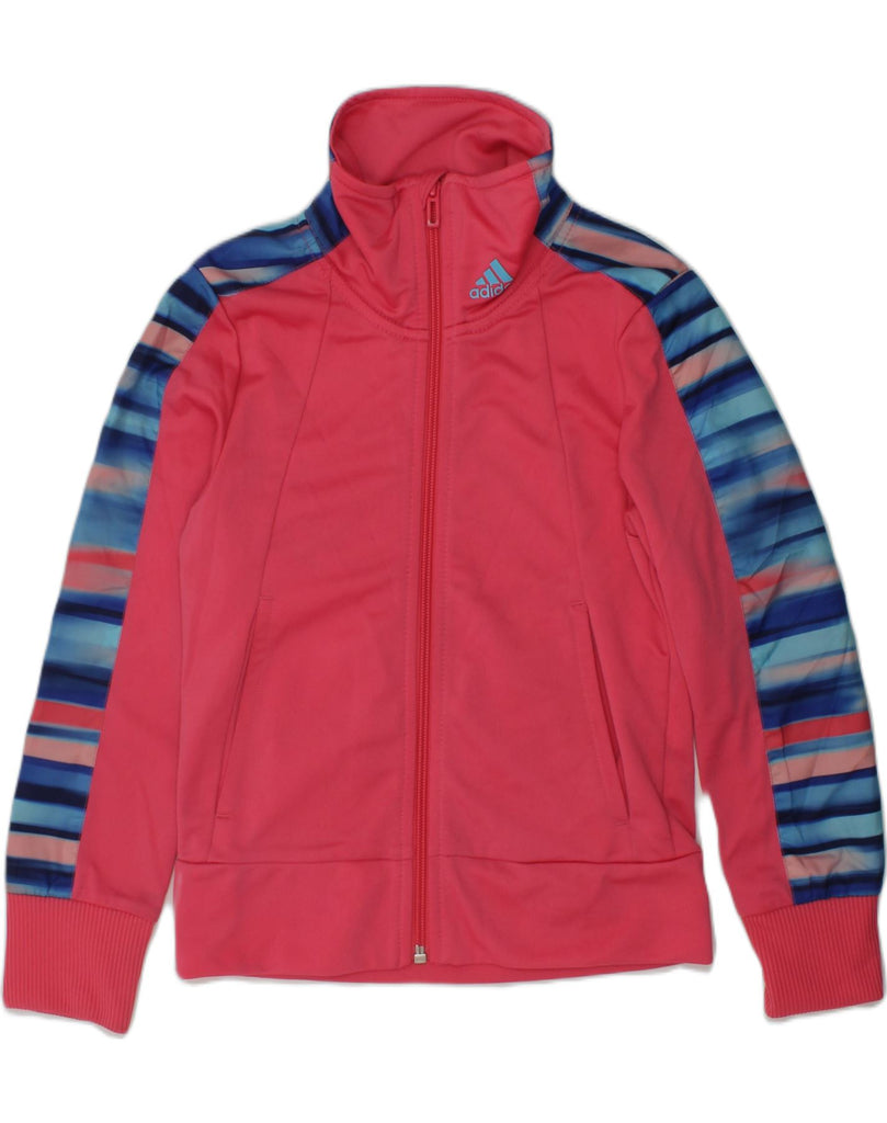 ADIDAS Girls Tracksuit Top Jacket 7-8 Years Pink Colourblock | Vintage Adidas | Thrift | Second-Hand Adidas | Used Clothing | Messina Hembry 