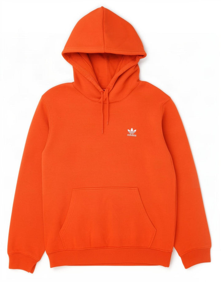 Adidas Mens Hoodie Jumper Medium Orange Cotton