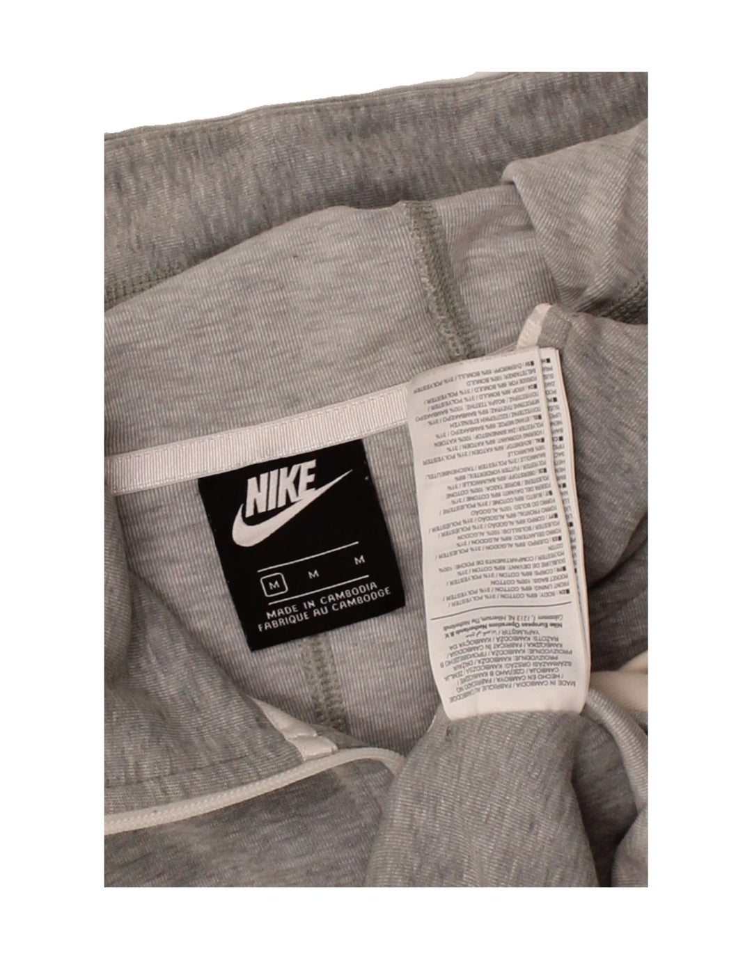 NIKE Womens Zip Hoodie Sweater UK 14 Medium Grey Cotton Vintage Nike and Second-Hand Nike from Messina Hembry 