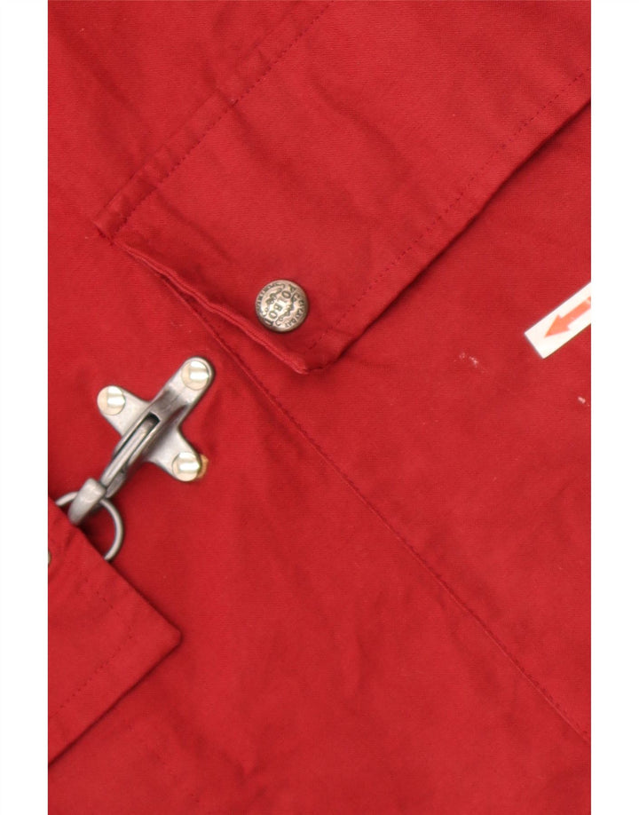 Polbot Womens Oversized Utility Jacket UK 18 XL Red Colourblock Cotton