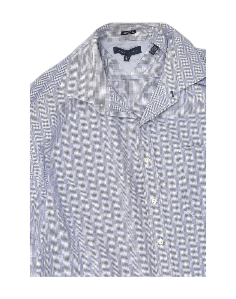 TOMMY HILFIGER Mens Regular Fit Shirt Size 17 1/ 2 XL Blue Check Cotton | Vintage Tommy Hilfiger | Thrift | Second-Hand Tommy Hilfiger | Used Clothing | Messina Hembry 